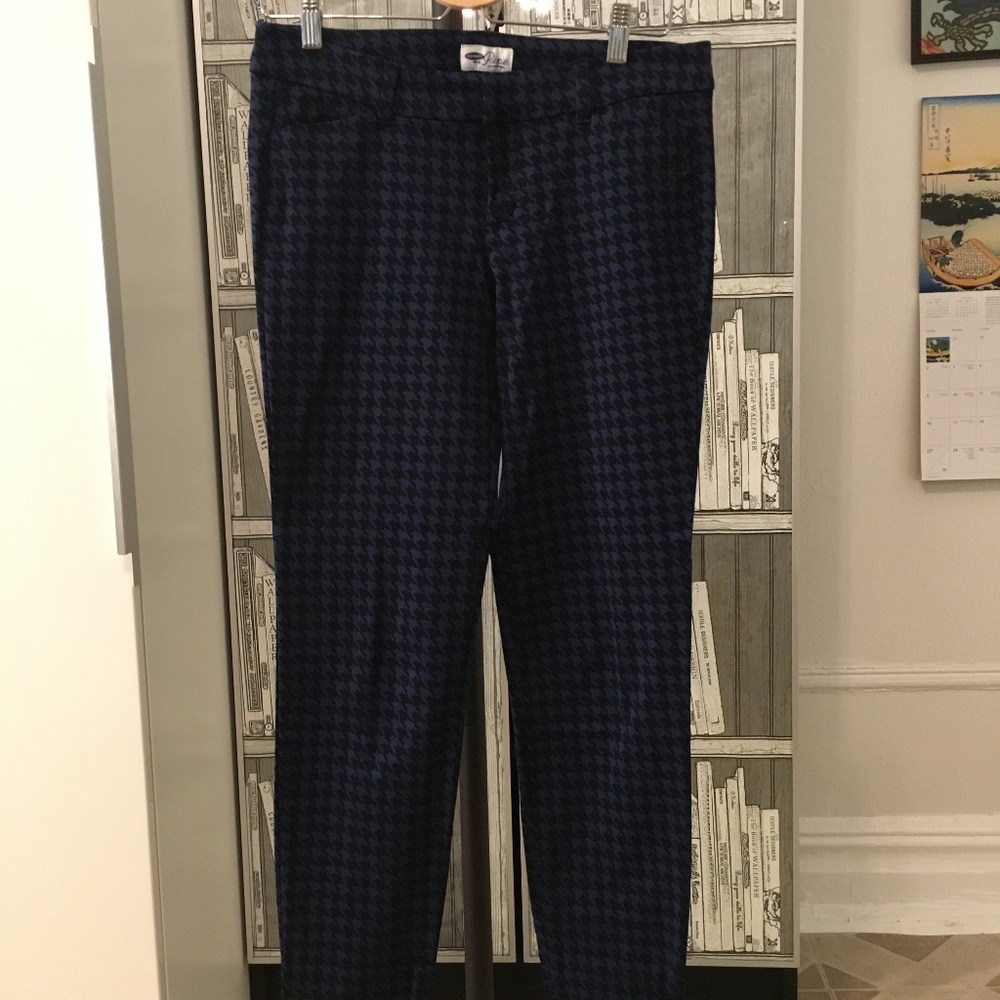 Pixie Ankle Pants Navy Black Houndstooth